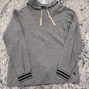 Polo Ralph Lauren Gray Waffle Knit Hoodie Men’s Medium Pullover Sweatshirt